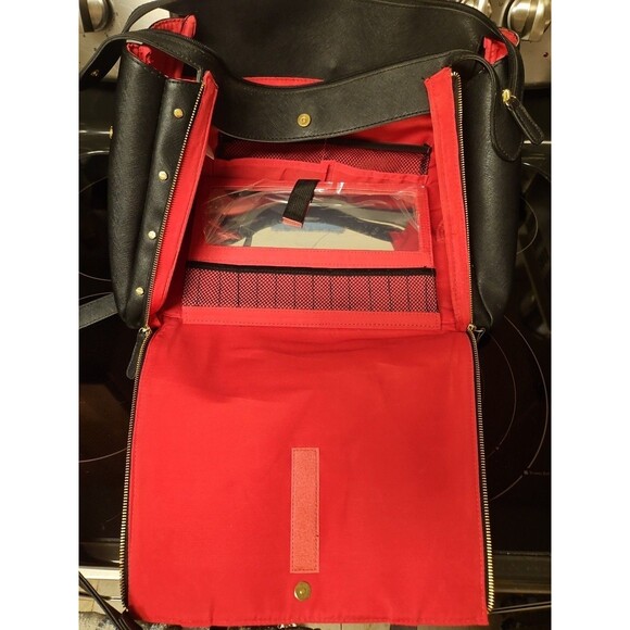 Avon Consultant Premier Beauty Business Tote Bag Purse Black & Pink With Insert - Picture 7 of 16